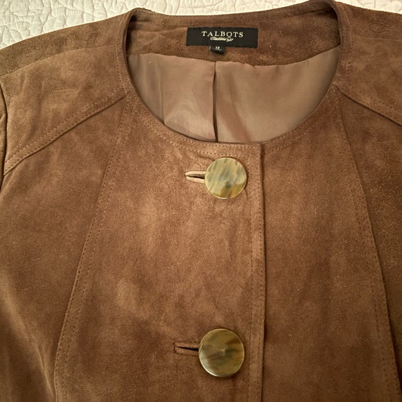 Talbots Brown Suede Jacket M - Picture 3 of 3